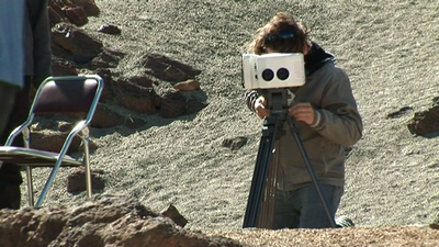 La cámara binocular Erasmus en acción durante el Desafío de Robots Lunares