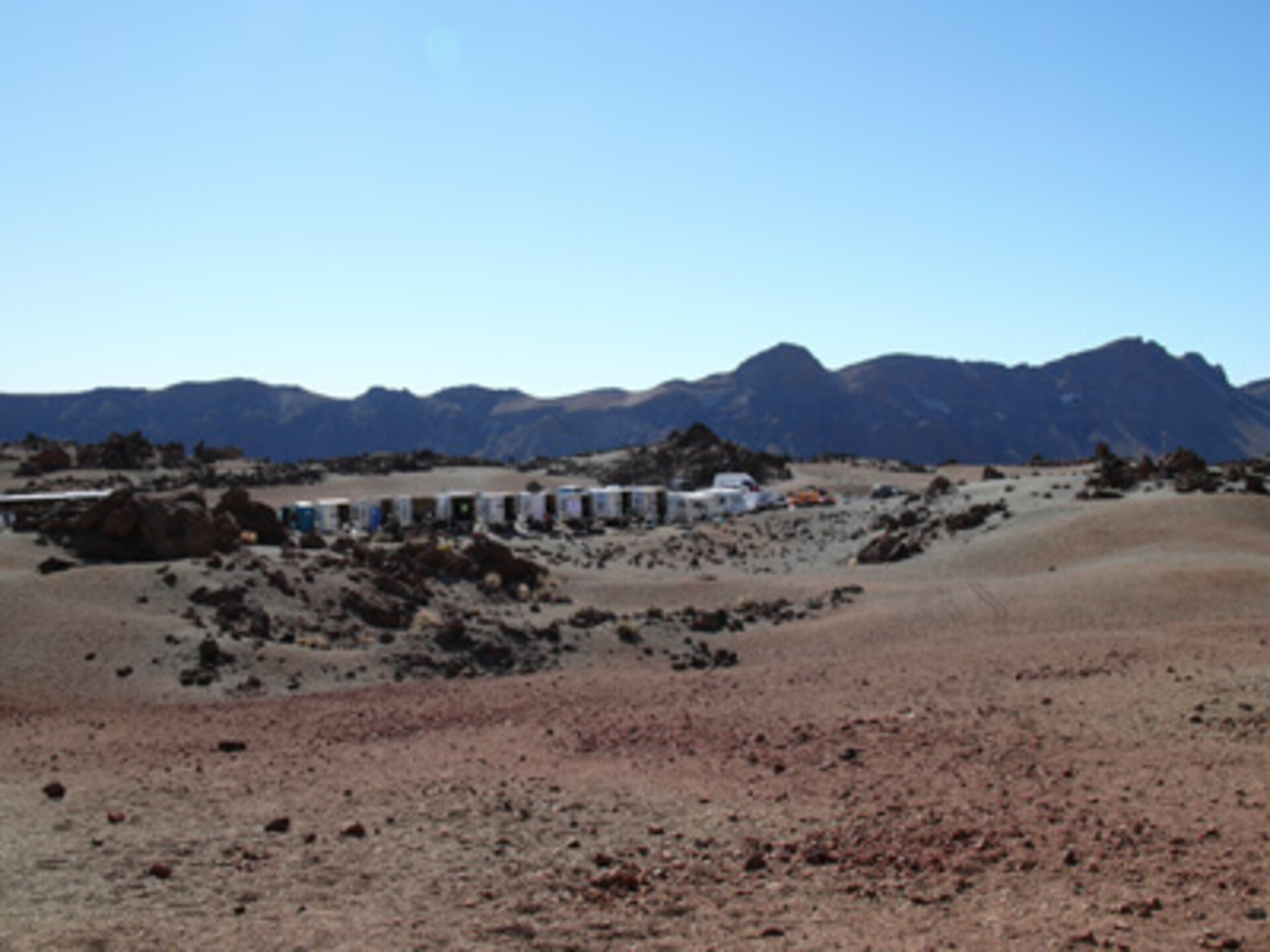 ESA's Lunar Rover Challenge trailer camp in the Teide mountains