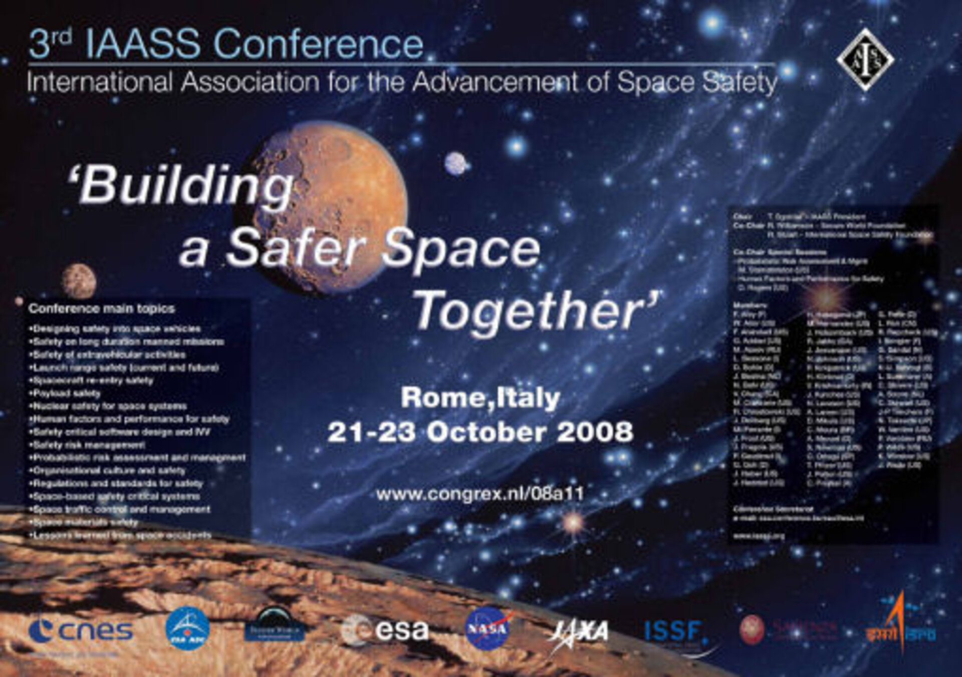 Il poster della Conferenza IAASS "Building a Safer Space Together"