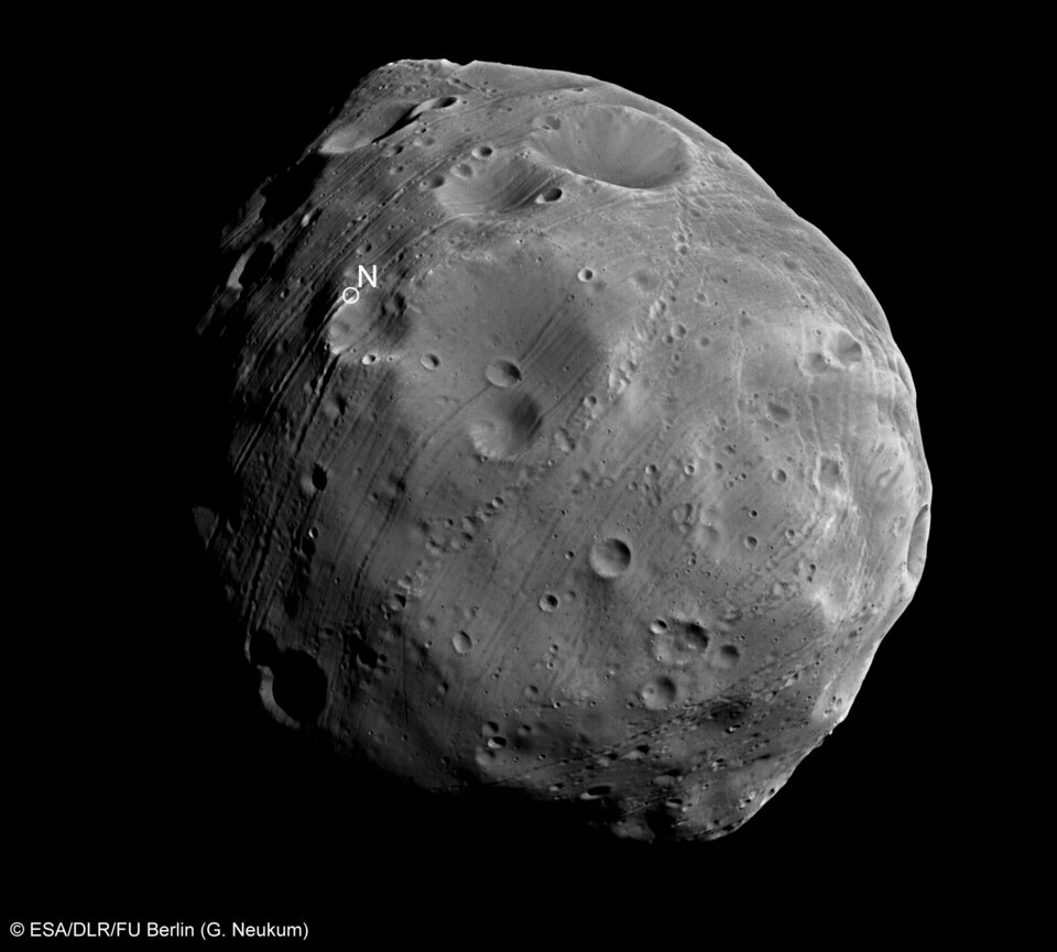 Phobos, l’une des deux lunes de Mars.
