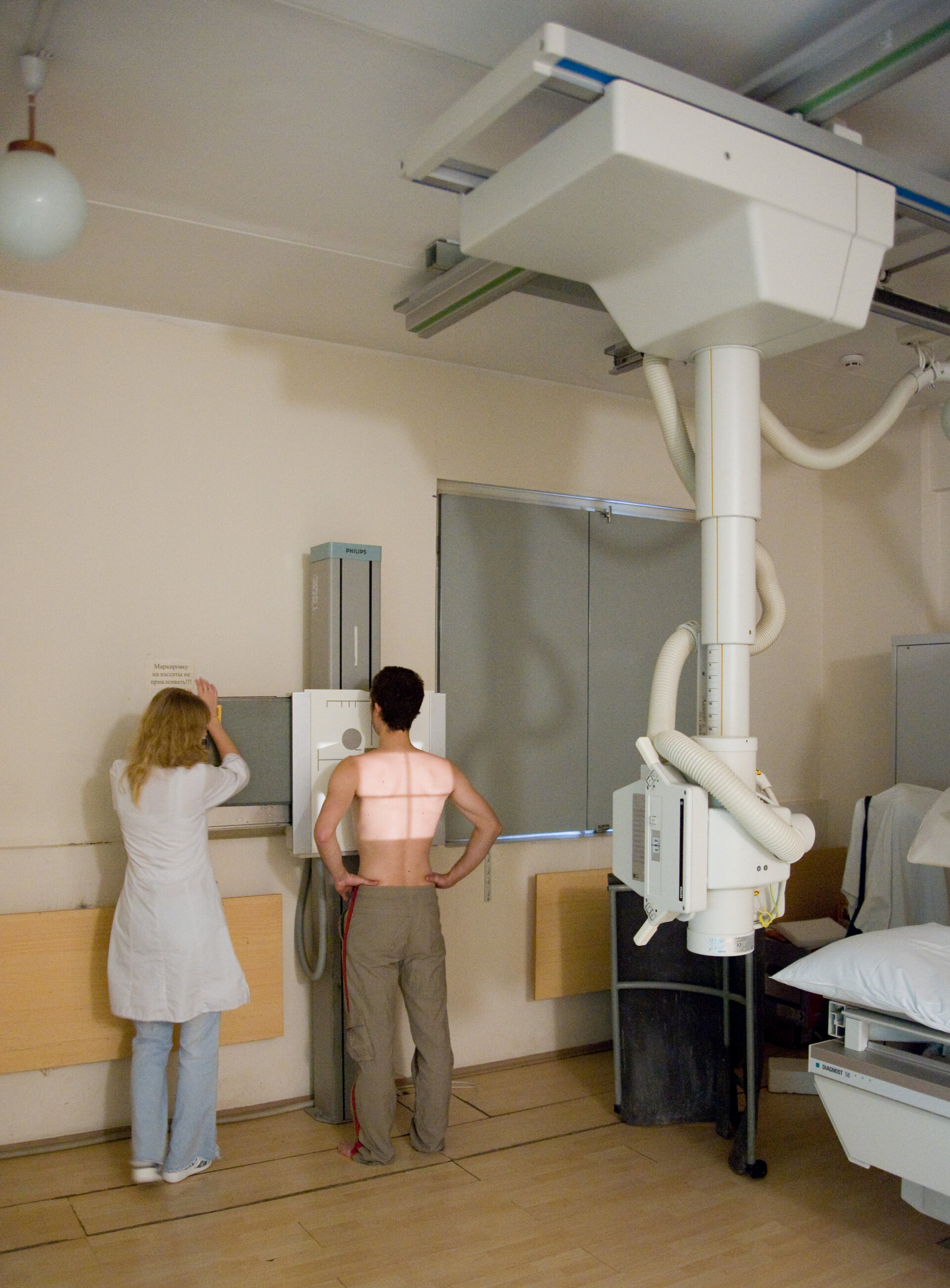 Medical examinations included X-ray of chest and spine