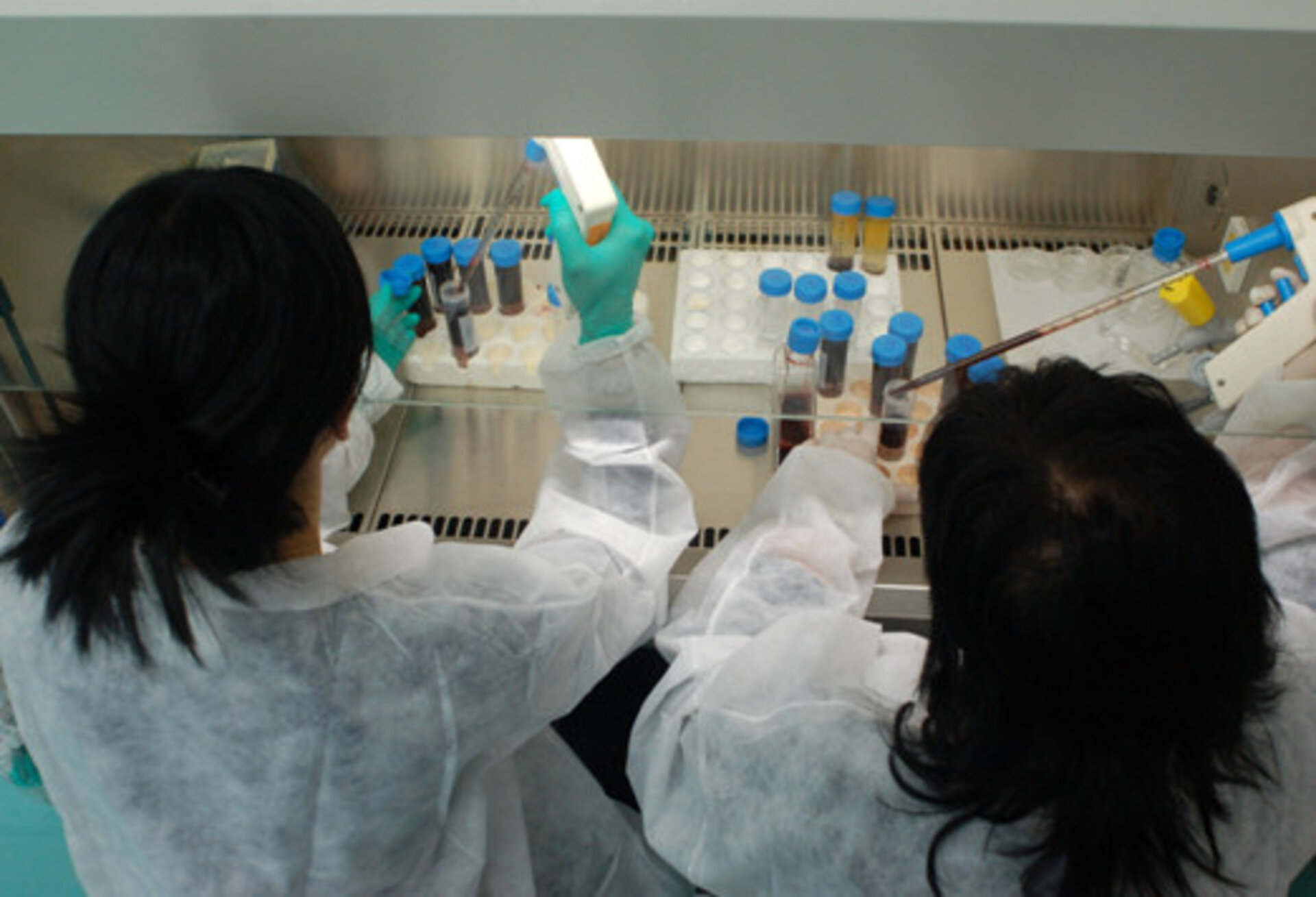 Preparation of ROALD experiment samples in the ESA laboratory in Baikonour