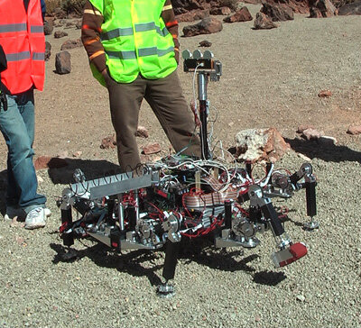 This walking robot was one of the most advanced - and also fragile - robots in the competition.
