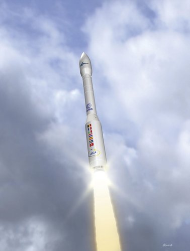 Artist impression of Vega in flight