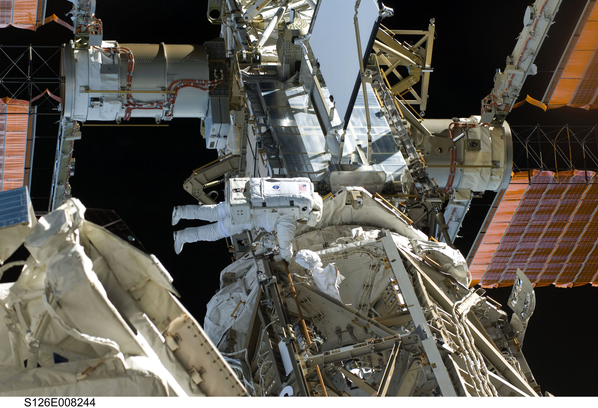 Space Station spacewalk during Shuttle mission STS-126