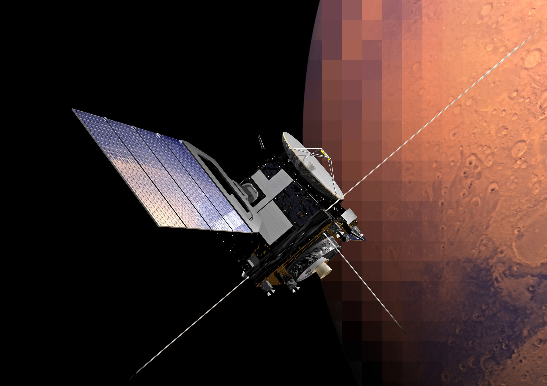 Mars Express - har nu fundet nordlys på Mars.