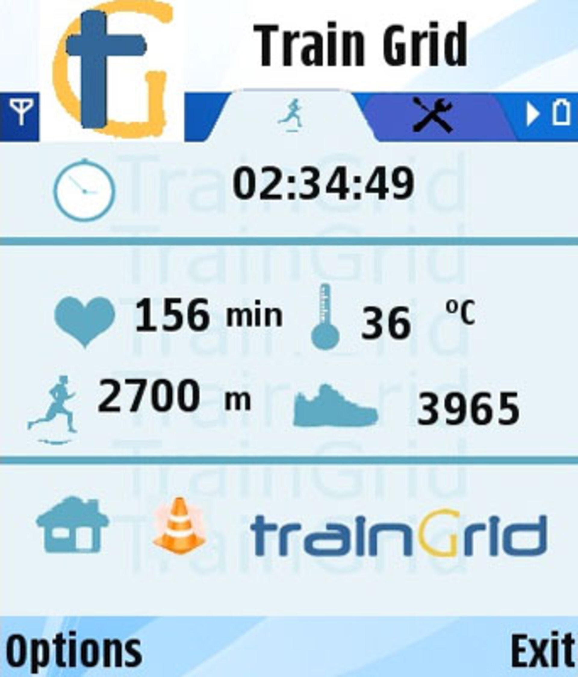 trainGrid monitoring on cellular phone