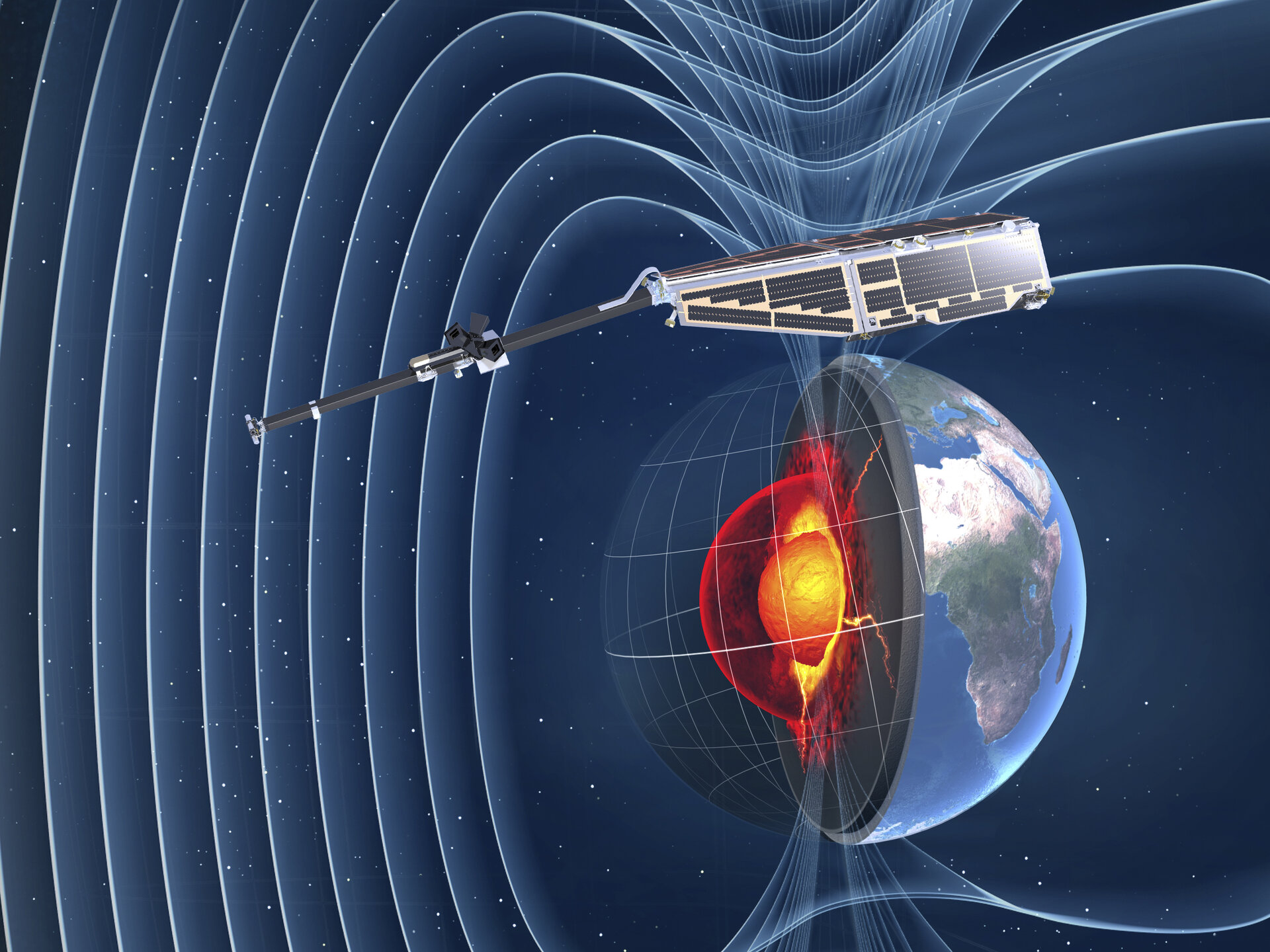 Swarm-Satellit (künstlerische Darstellung)