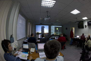 ESA's Plesetsk team at work during GOCE rehearsal countdown