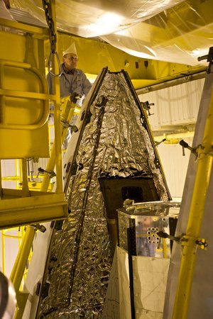 GOCE being sealed in fairing