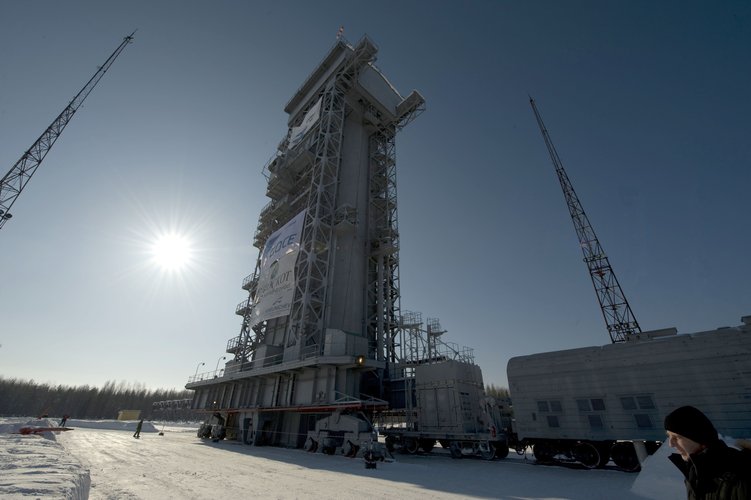 GOCE in the launch tower