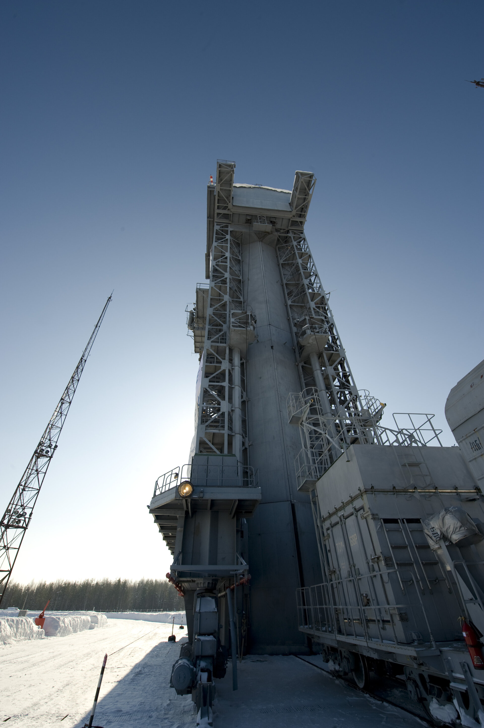 A torre de lançamento em Plesetsk