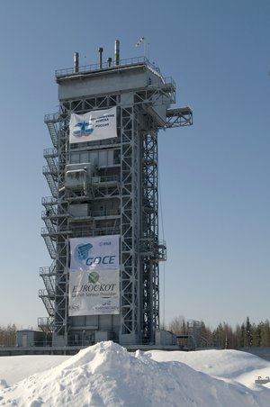 Launch tower at Plesetsk