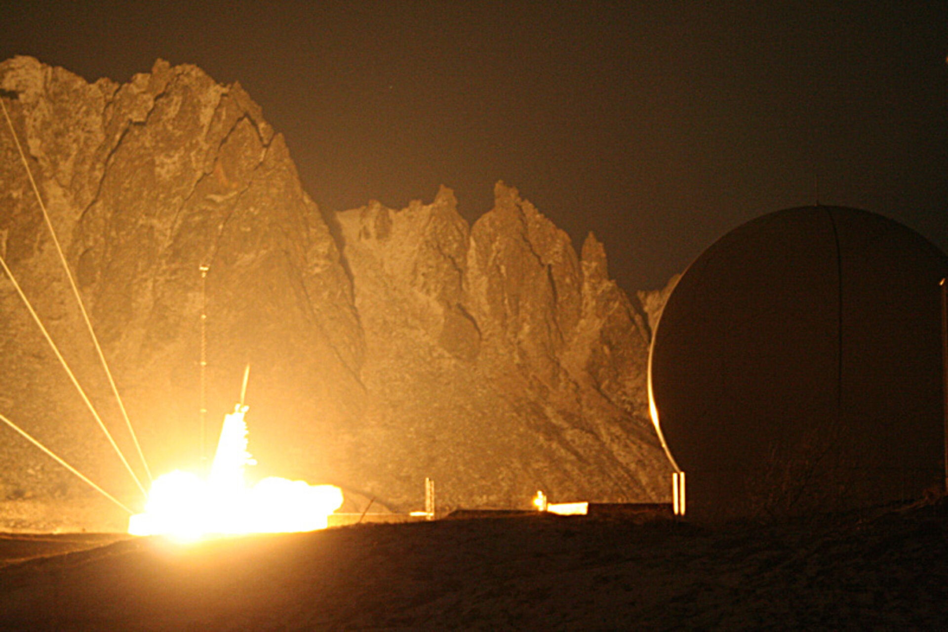 A rocket launches from the rocket range at Andøya