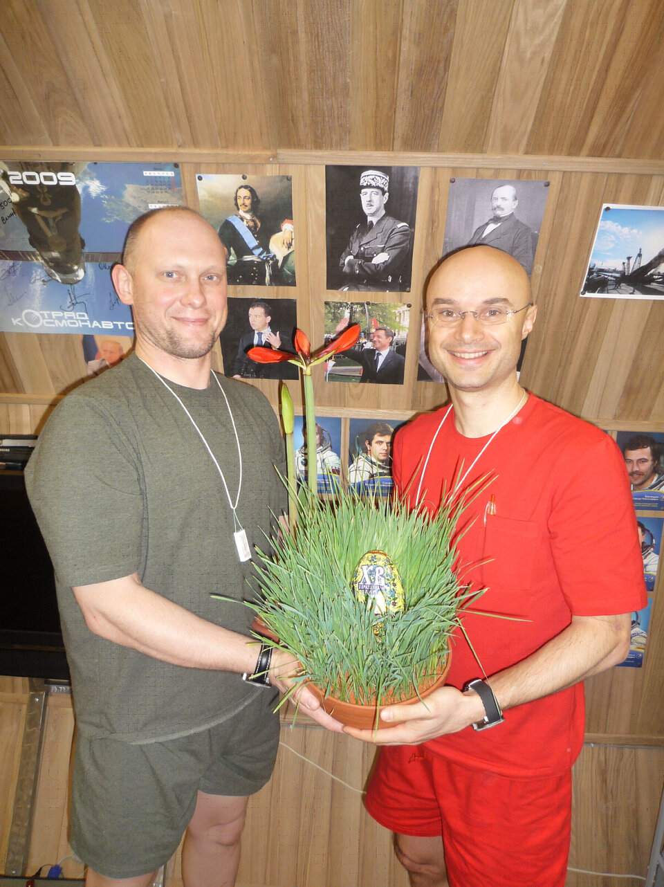 Egg hunting: Cyrille and Oleg find a 'space egg' on orthodox Easter