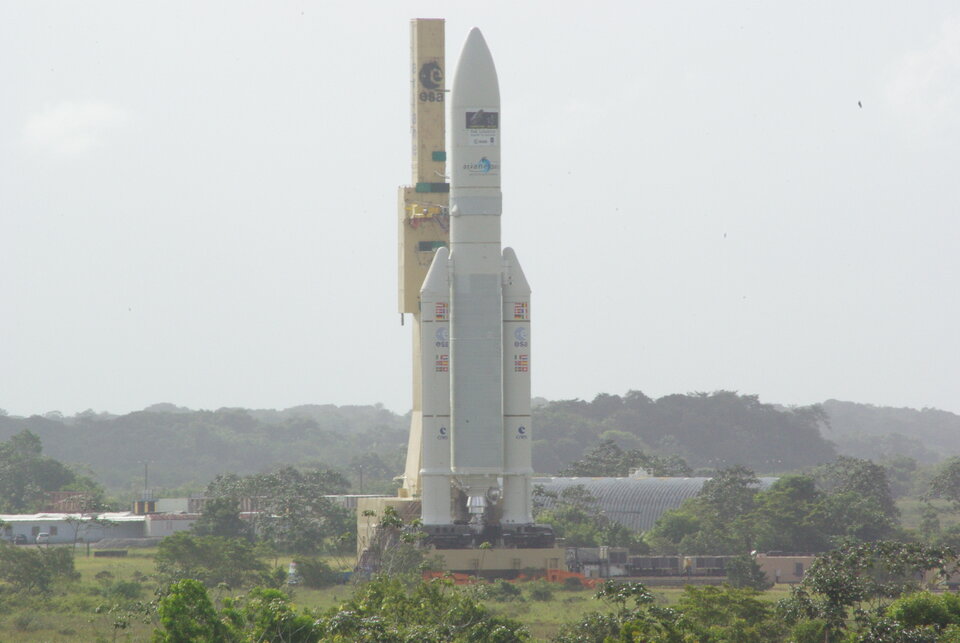 Ariane 5 con Herschel y Planck en su interior