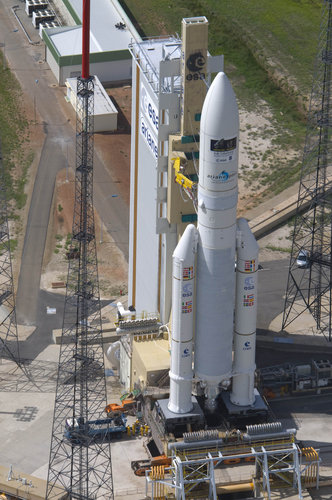 Ariane 5 enclosing Herschel and Planck