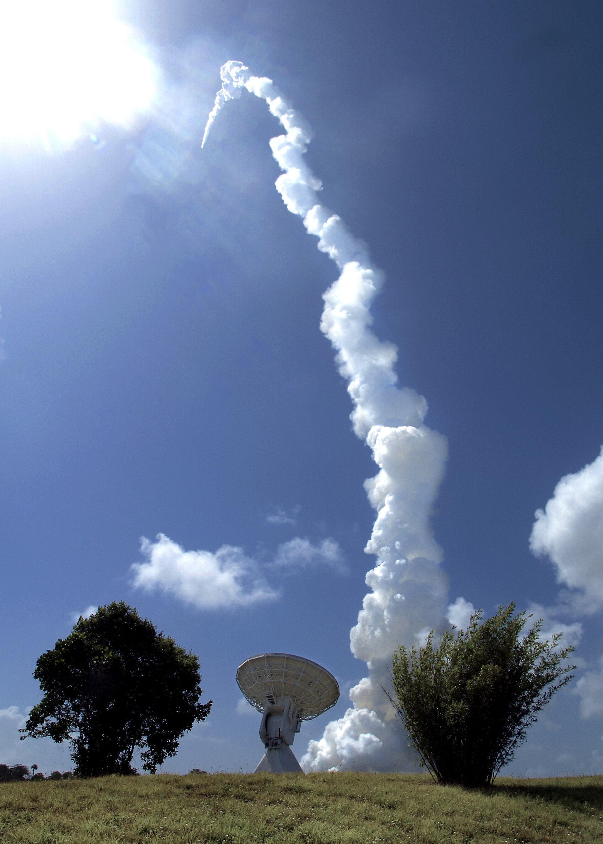 Ariane 5 V188 rises above ESA's Kourou tracking station