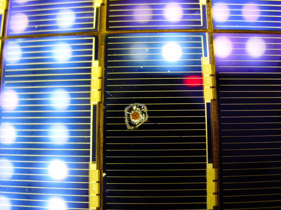 ESA-built solar cells retrieved from the Hubble Space Telescope in 2002