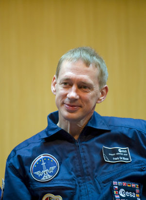 ESA astronaut Frank De Winne during pre-launch press conference