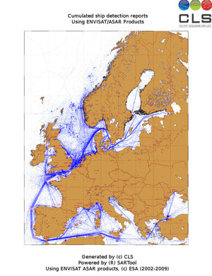 NO2 map placed on top of the shipping route map