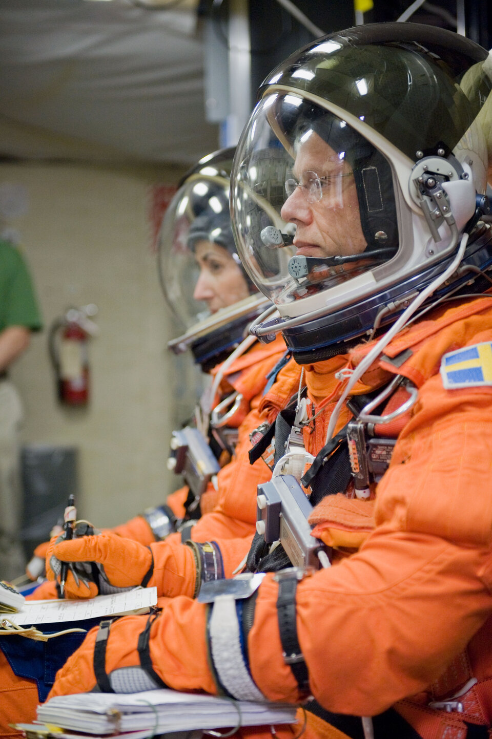ESA-astronaut Christer Fuglesang i träning inför STS-128