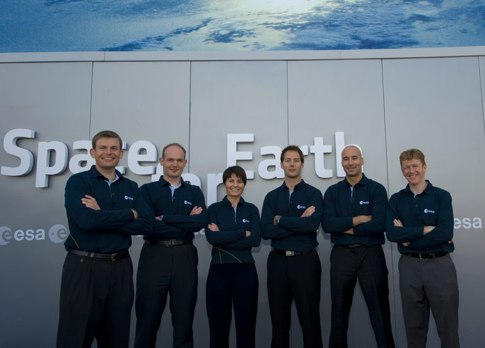 ESA astronauts at Le Bourget before the Human Spaceflight and Exploration in Europe conference