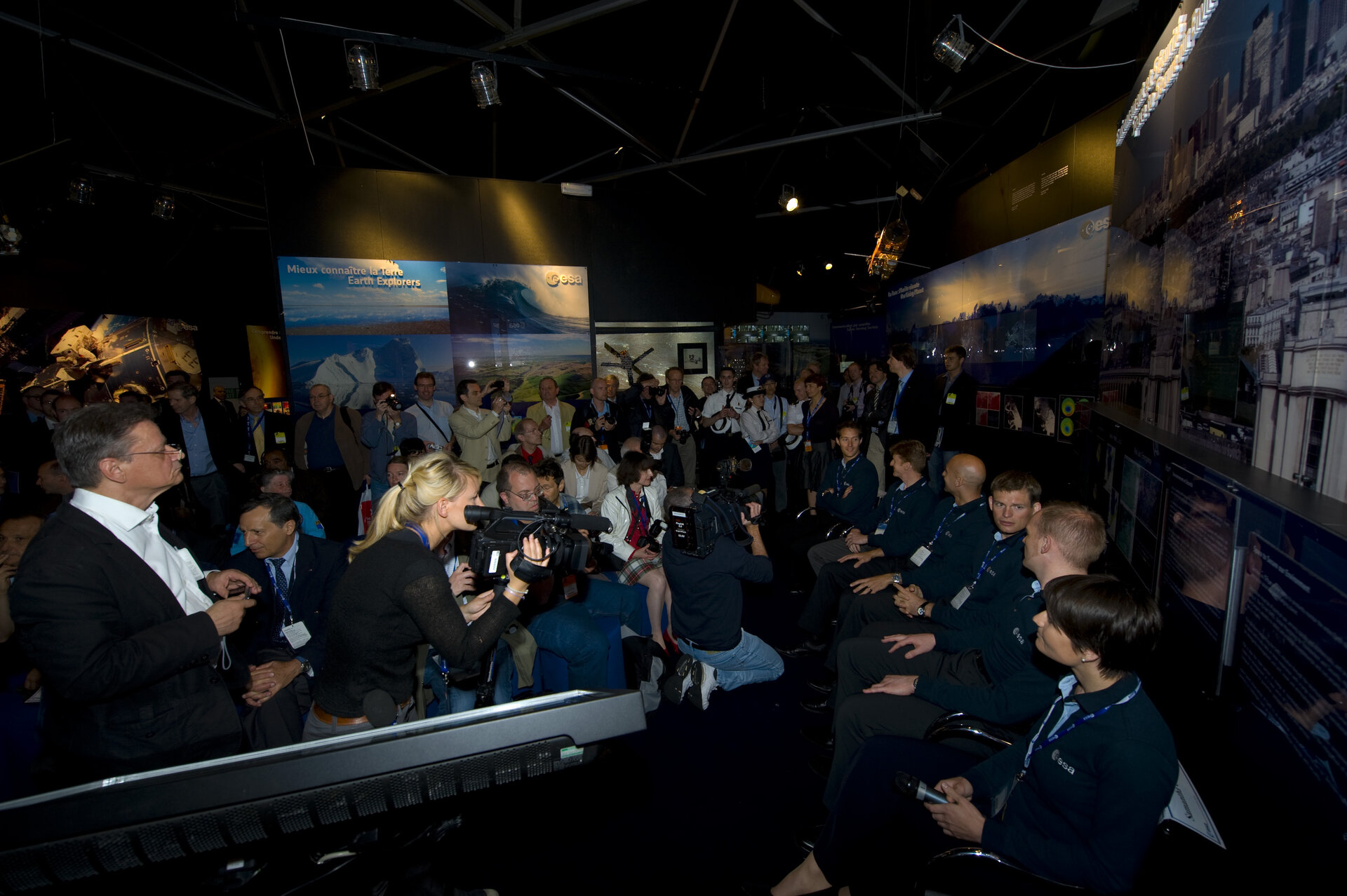 ESA astronauts at Le Bourget during the Human Spaceflight and Exploration in Europe conference