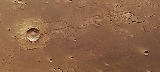 Hephaestus Fossae nadir view