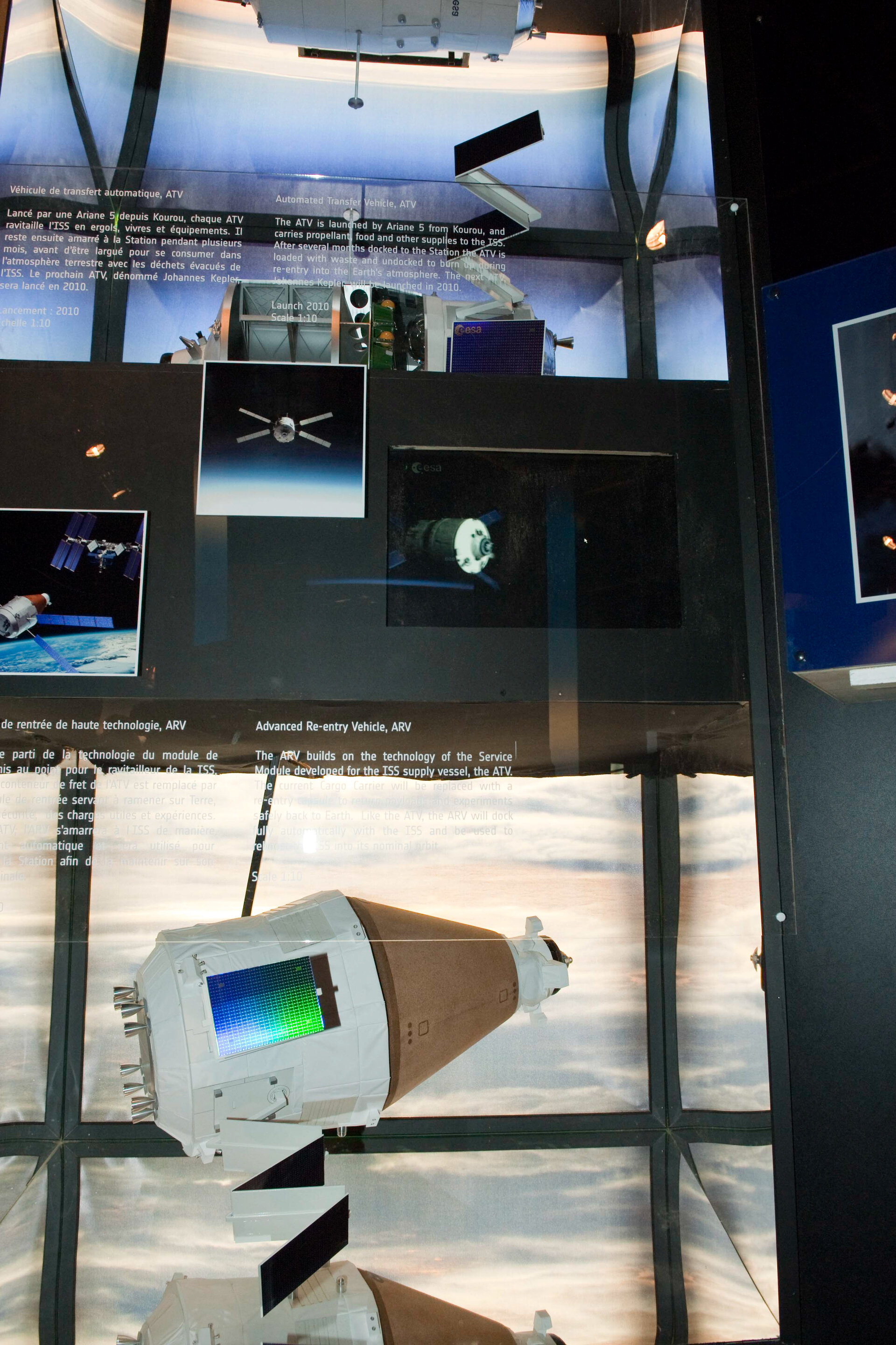 Interior view of the ESA Pavilion, ARV display