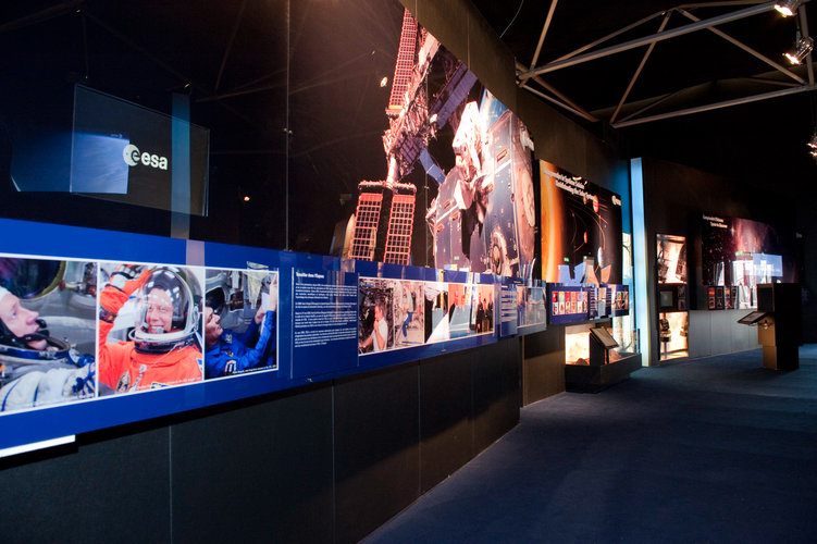 Interior view of the ESA Pavilion, human spaceflight area