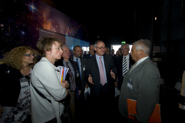 Members of the French Parliament visit ESA Pavilion