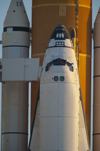 Space Shuttle Discovery on the launch pad