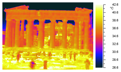 Thermal image of the Parthenon