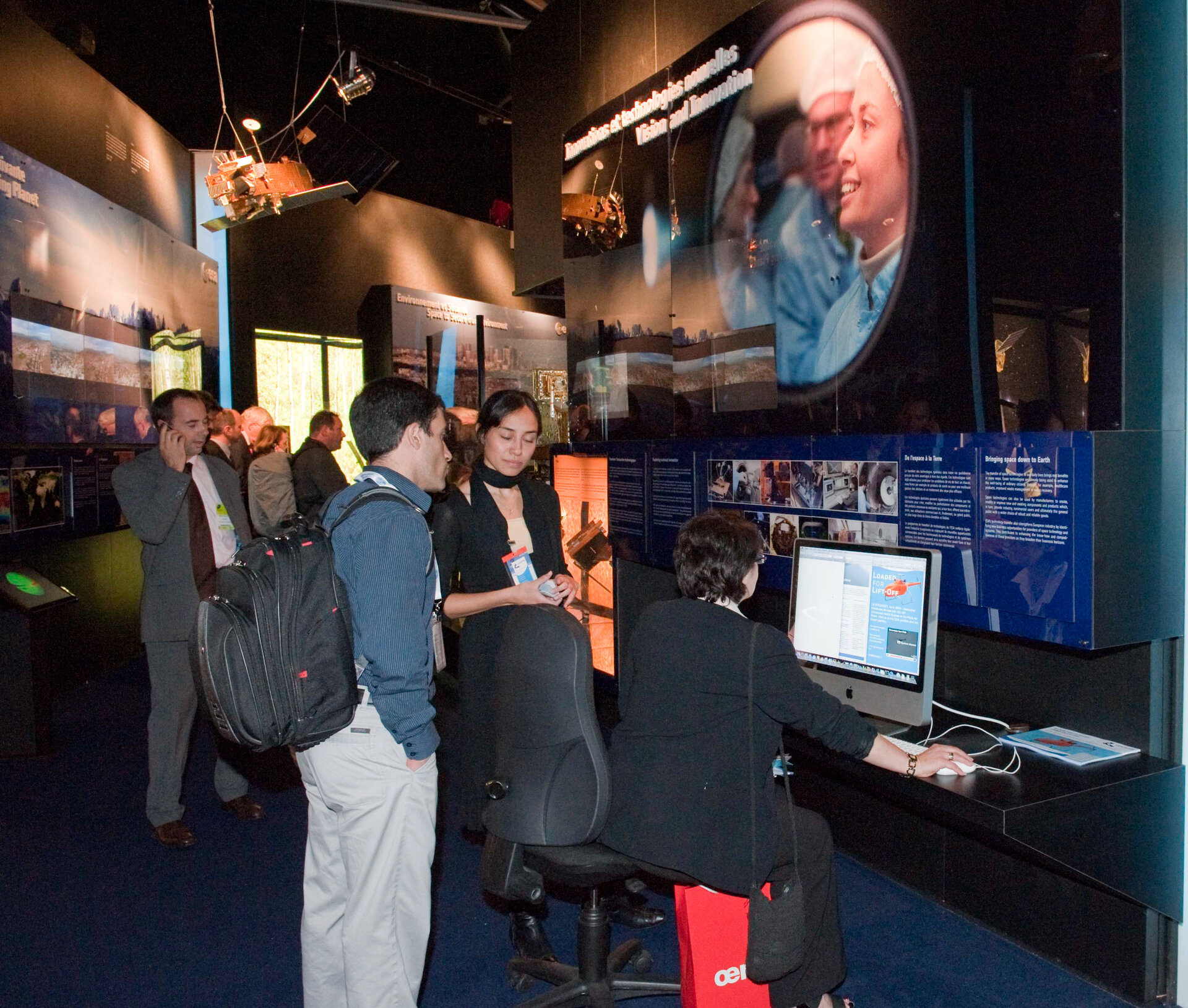 Interior view of the ESA Pavilion, technology area.