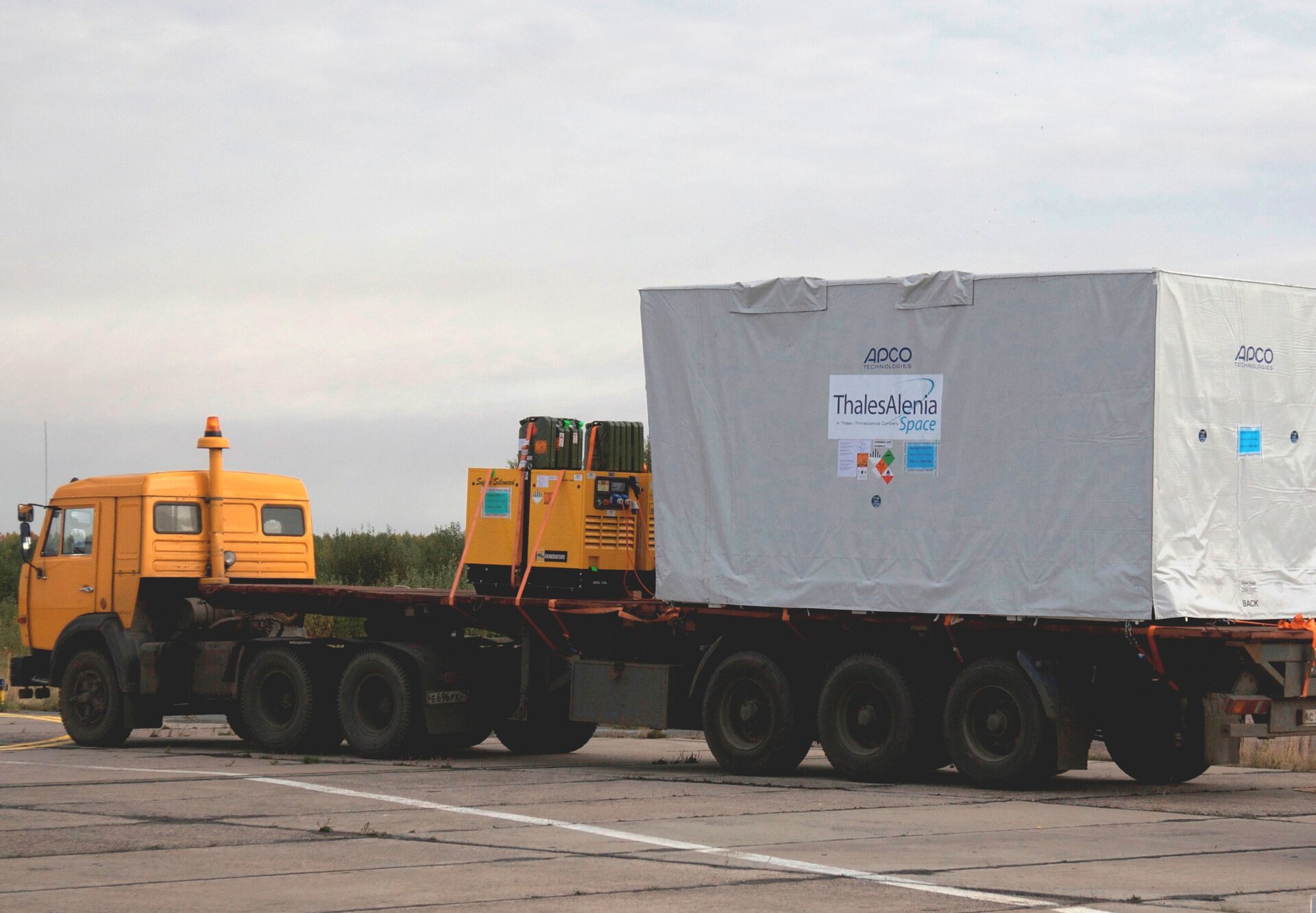 SMOS loaded onto the truck at Arkhangelsk