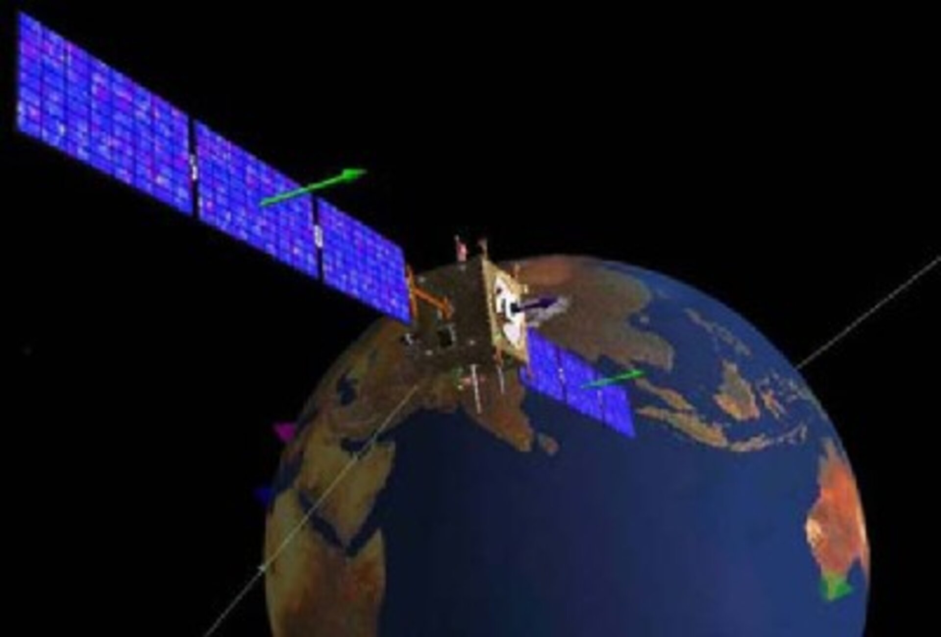 Visualisation of the Smart-1 spacecraft in Earth orbit just after launch