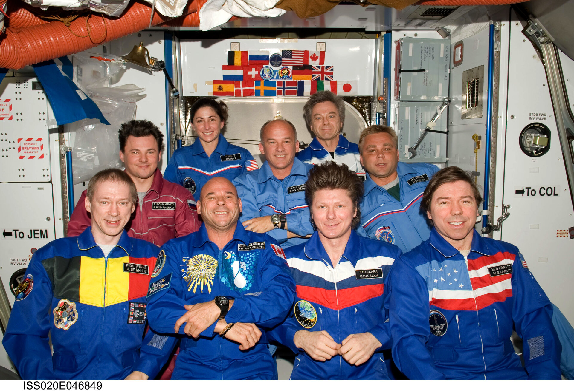 Expedtion 20 and 21 crewmembers and spaceflight participant Guy Laliberte