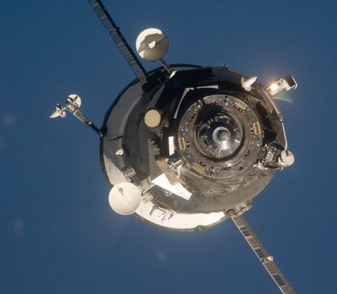A Progress spacecraft delivers new supplies to the ISS