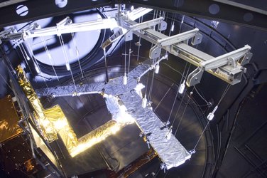 MIRAS inside ESA’s Large Space Simulator undergoing thermal-vacuum tests