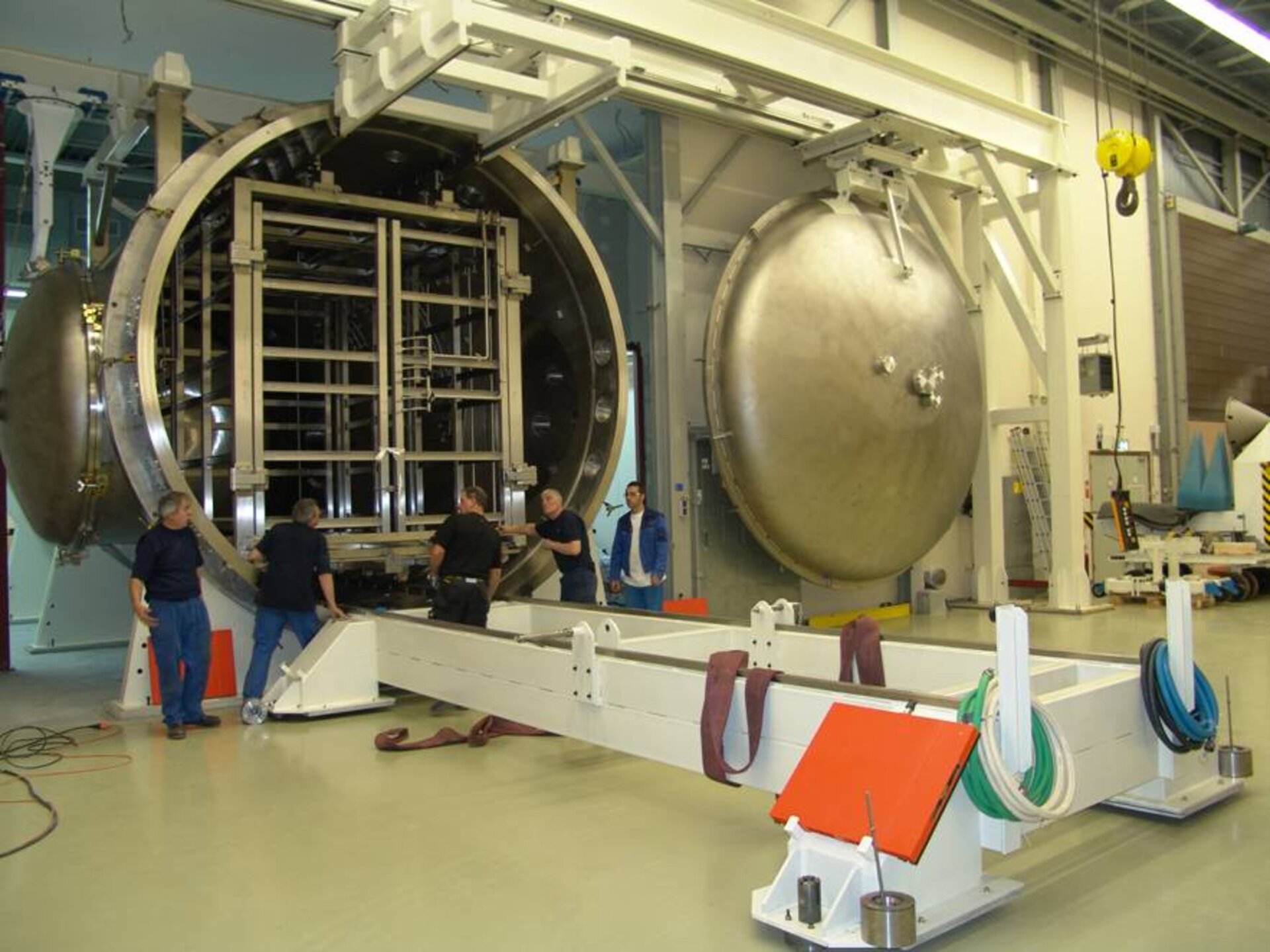 Phenix thermal vacuum chamber being installed