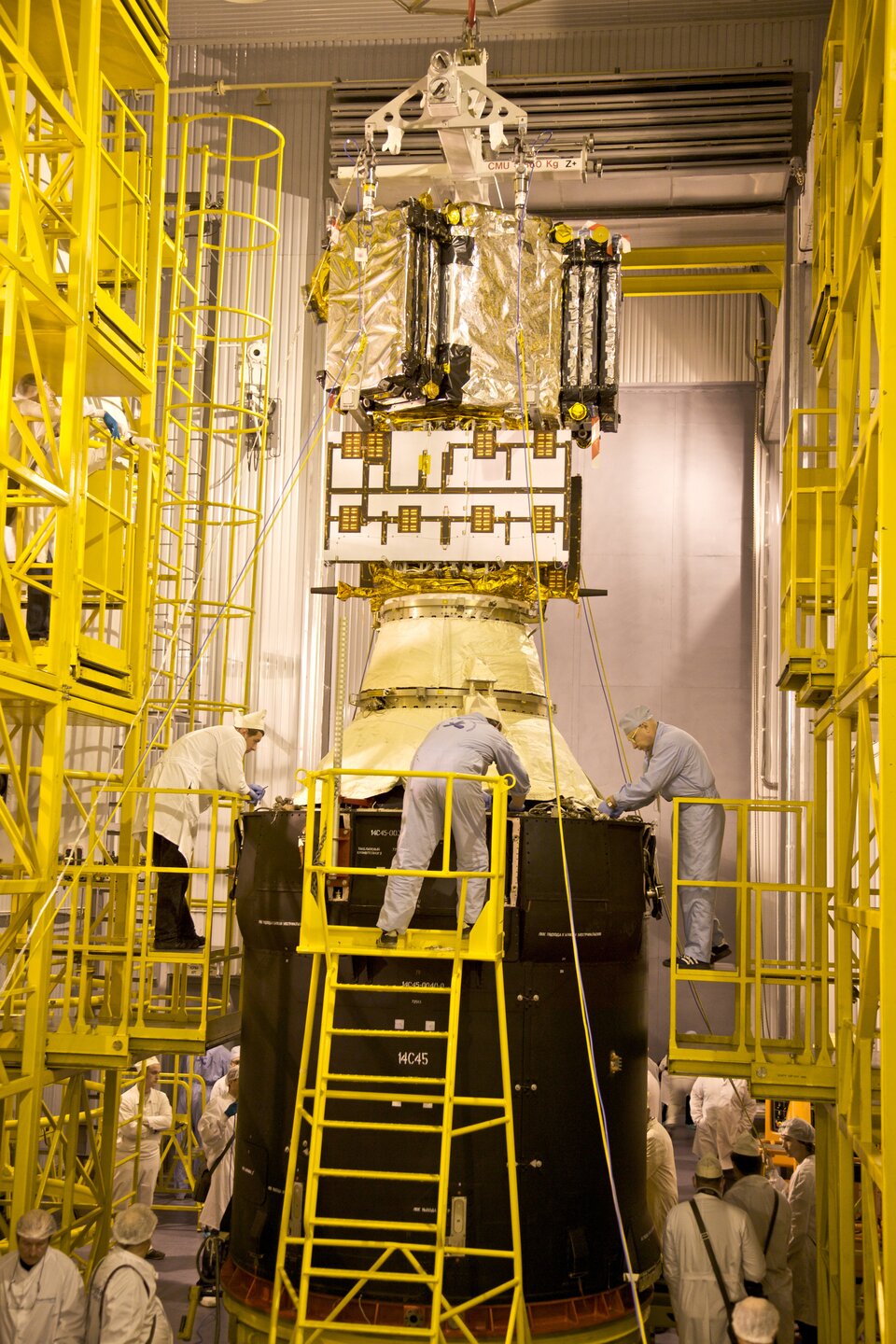 SMOS being secured on upper stage