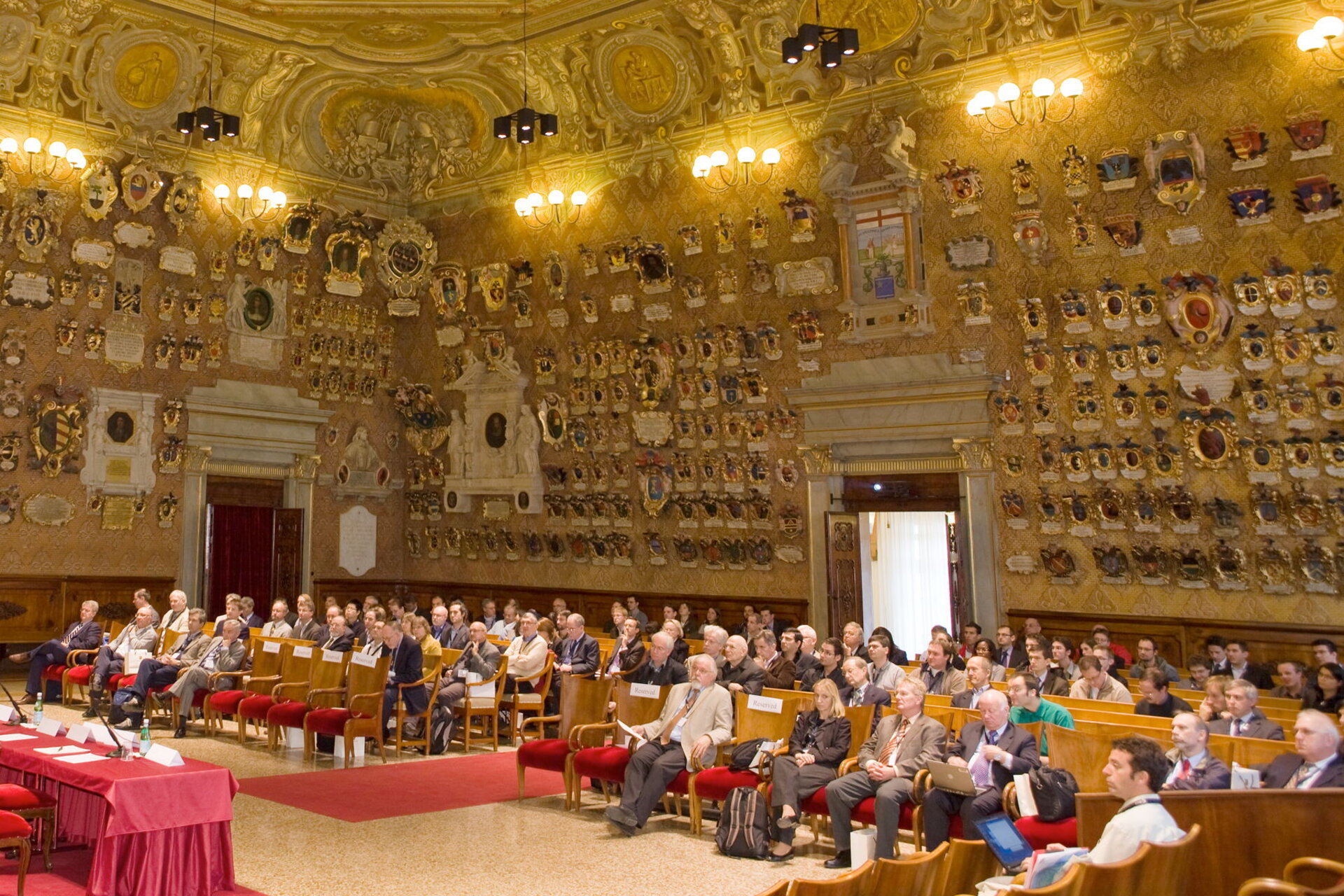 Audience at opening ceremony in the Aula Magna