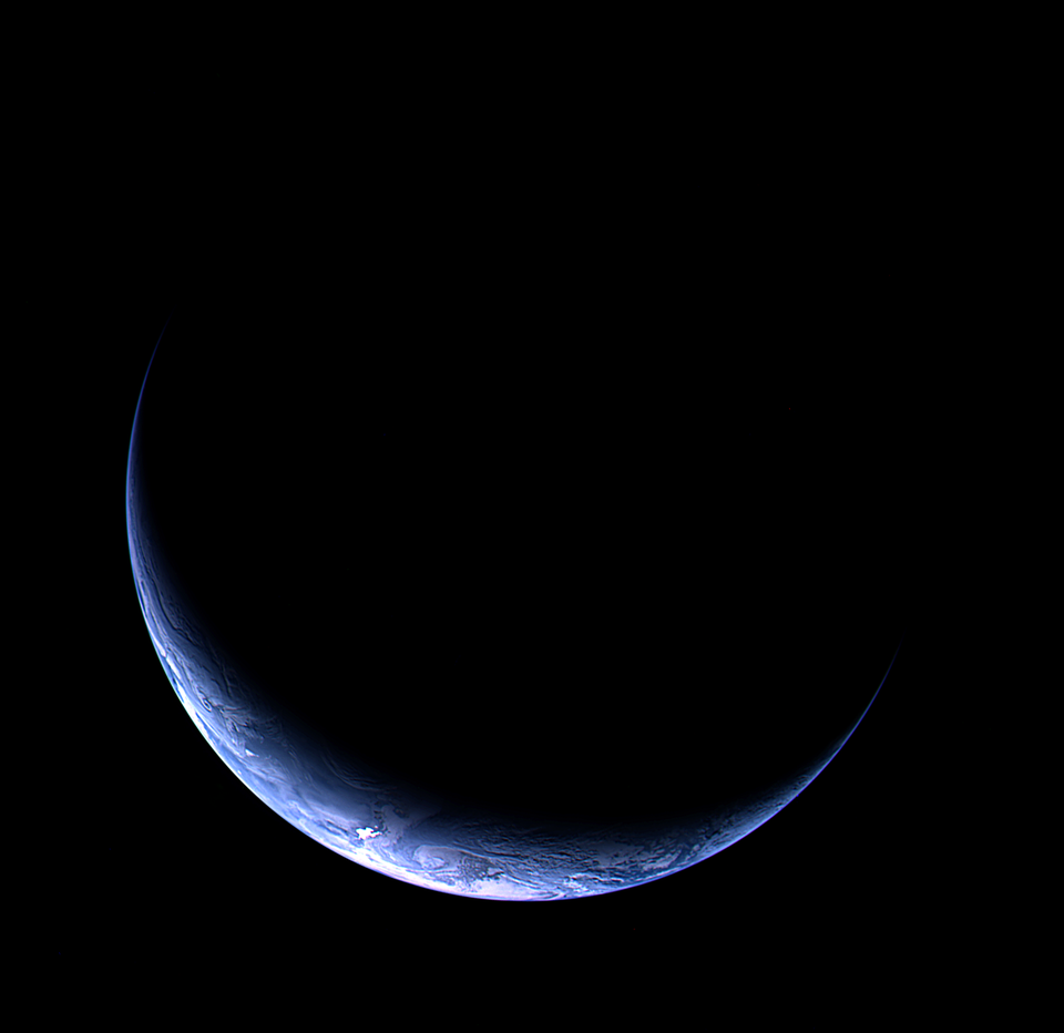Image of Earth beamed back by Rosetta last night