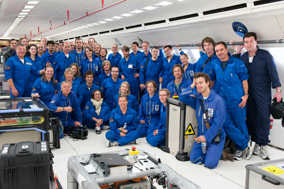 Participants of ESA's 51st parabolic flight campaign