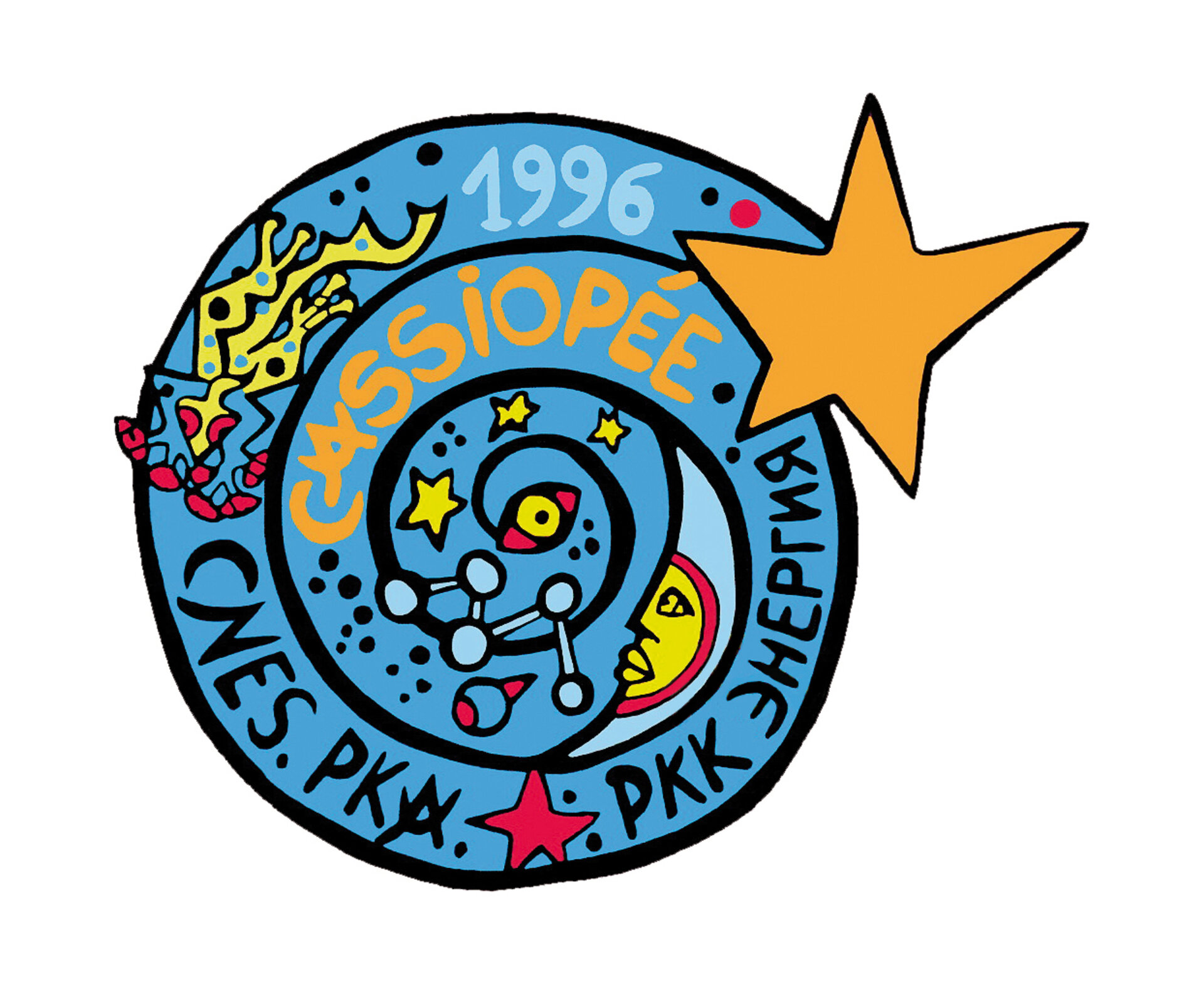 Soyuz TM-24 Cassiopée mission patch, 1996