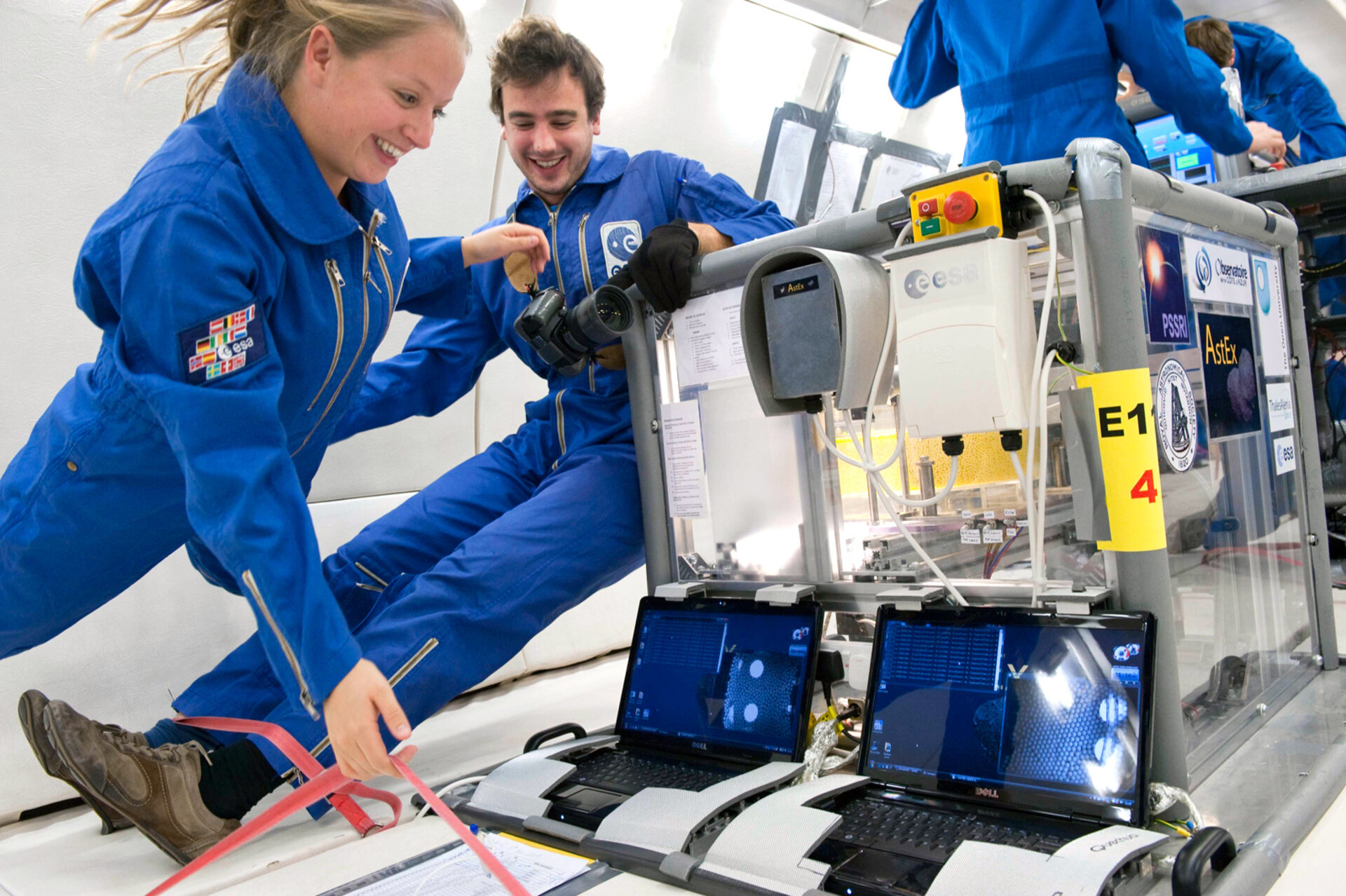 The UK-French team in microgravity