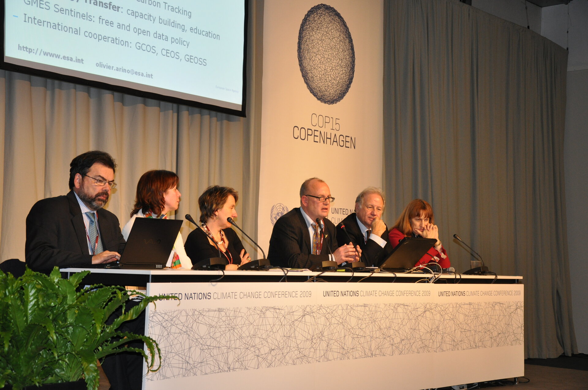 Evento organizado por la ESA durante el COP15