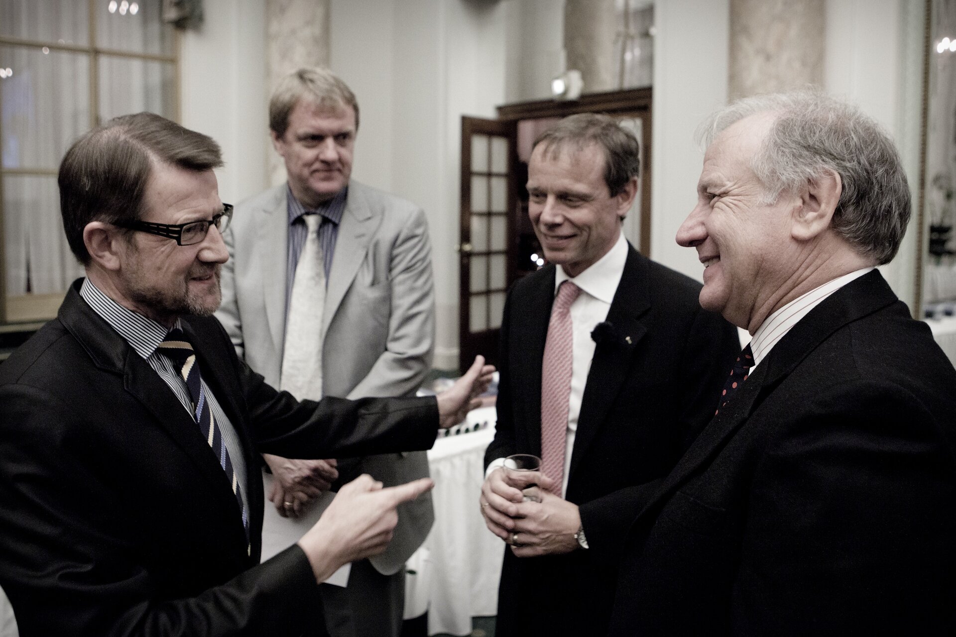 P. Hulsroj, H. Sander, S. Briggs and C. Fuglesang, inauguration of the ESA exhibition