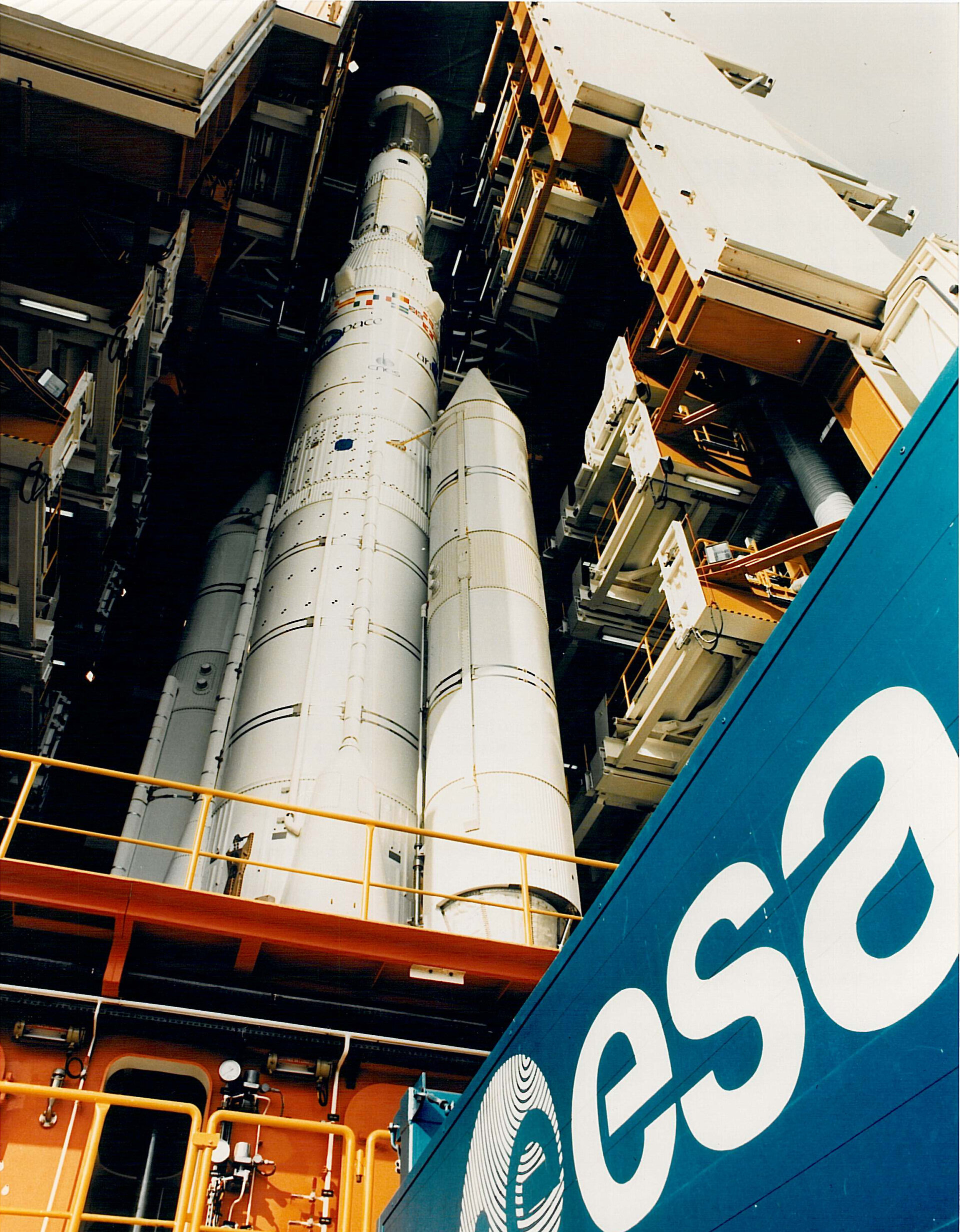 Roll-out of the first Ariane 4 launcher, 1988
